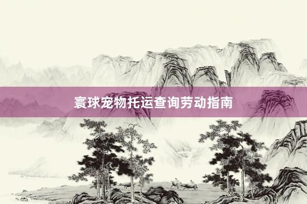 寰球宠物托运查询劳动指南